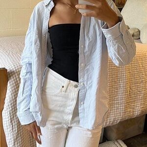 Brandy Melville striped oversized button down shirt